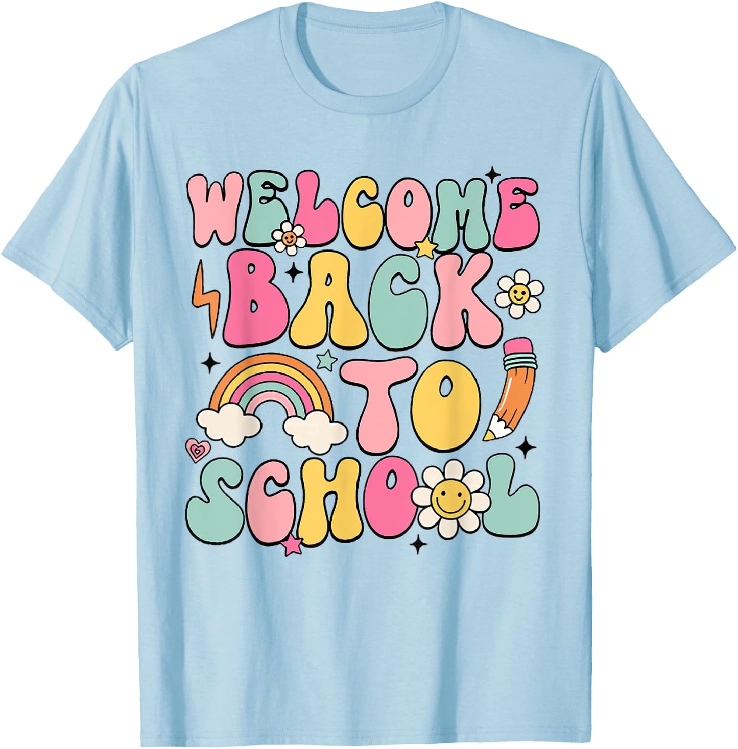 Retro Welcome Back to School Teacher Appreciation Boys Girls T-Shirt - T-Shirt | Light Blue