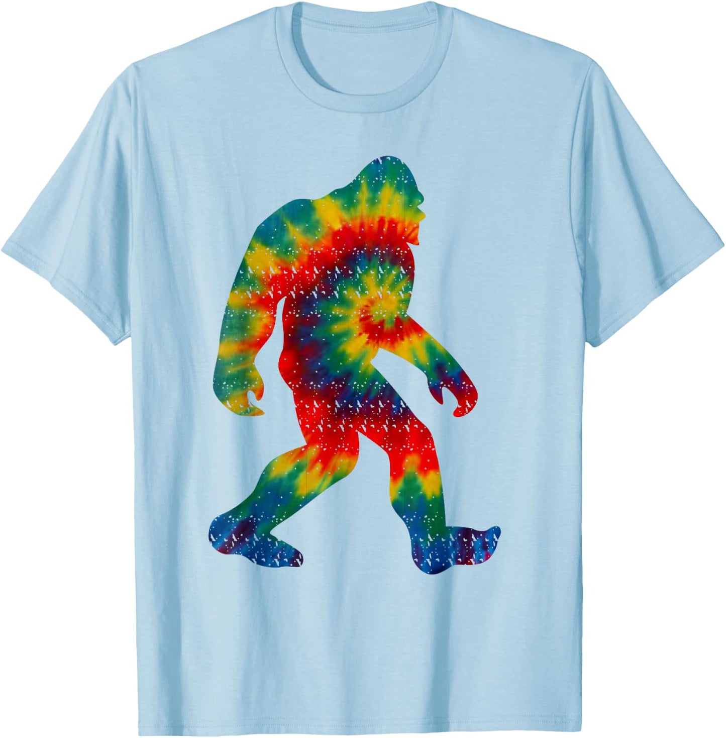 Tie Dye Bigfoot Shirt | Cute Distressed Upright Ape Gift T-Shirt - T-Shirt | Light Blue