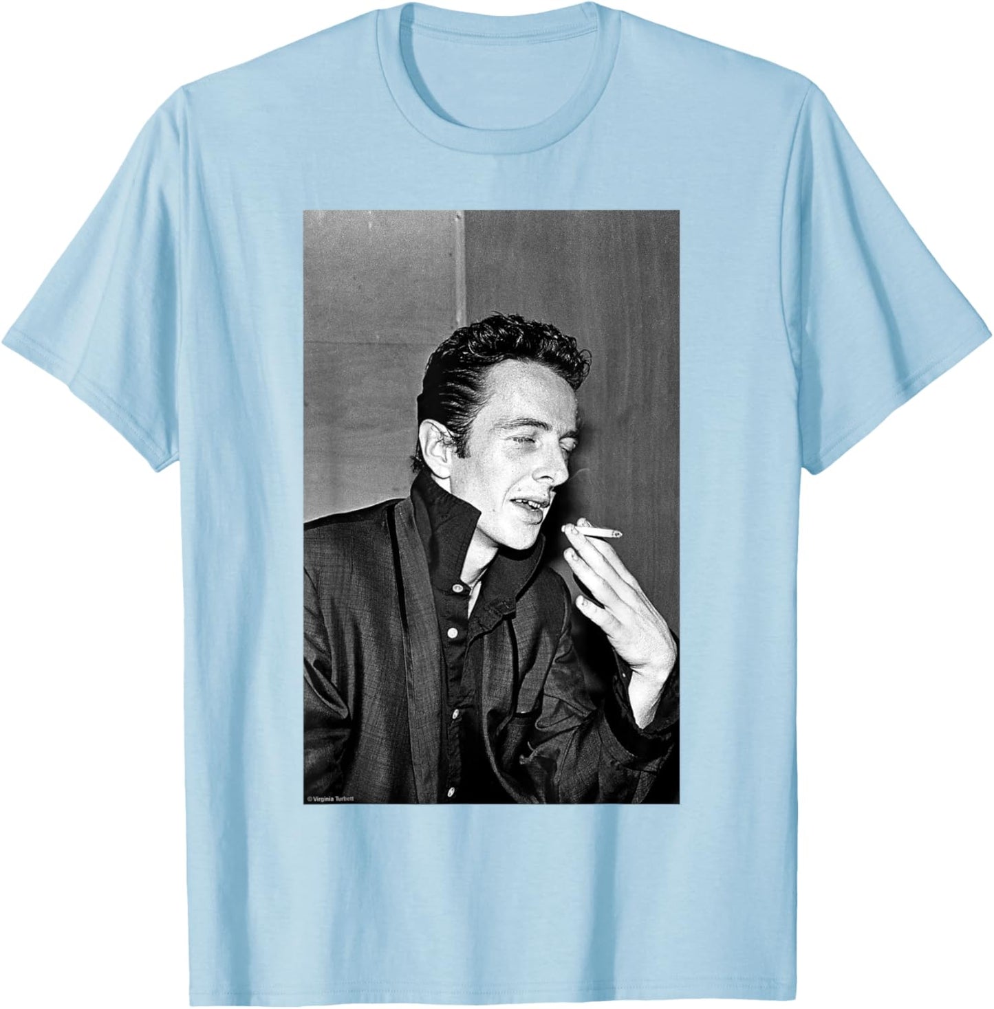 Joe Strummer Of The Clash By Virginia Turbett T-Shirt - T-Shirt | Light Blue