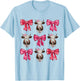 Cute Pink Coquette Bow Cow Mom Western Aesthetic Cowgirl T-Shirt - T-Shirt | Light Blue