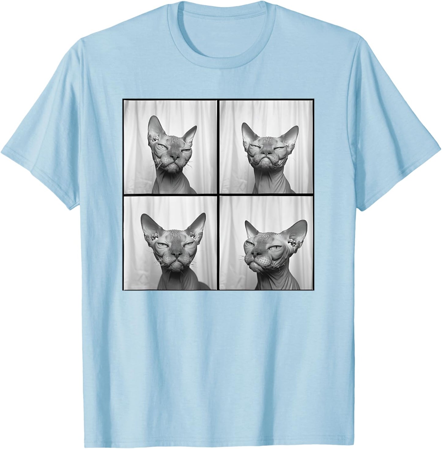Hairless Sphynx Cat Lover Pet Portrait Love Sphynx Cats T-Shirt - T-Shirt | Light Blue