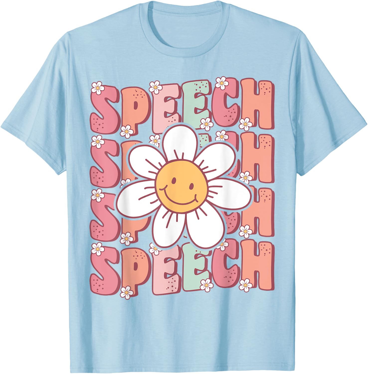 Groovy Retro Speech Language Pathologist Speech Therapist T-Shirt - T-Shirt | Light Blue