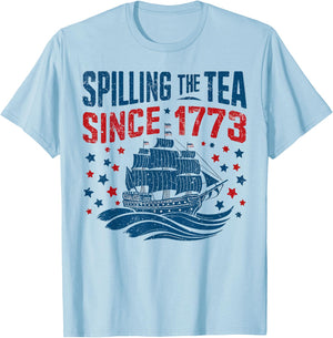 Funny 4th Of July Spilling The Tea Since 1773 Fourth of July Men T-Shirt - T-Shirt | Light Blue