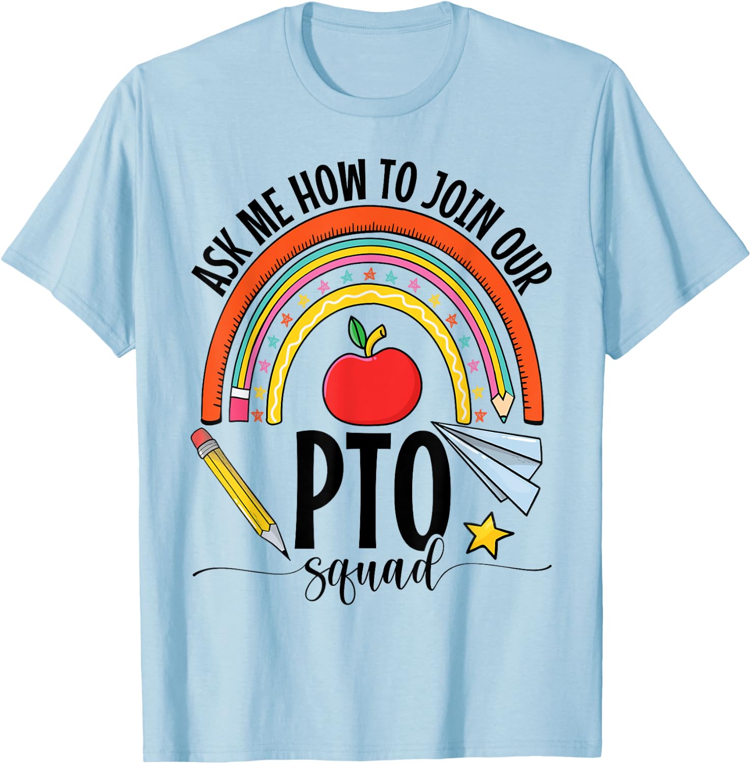 PTO Crew Parent Teacher Organization Parent School Volunteer Women Girls Kids T-Shirt - T-Shirt | Light Blue