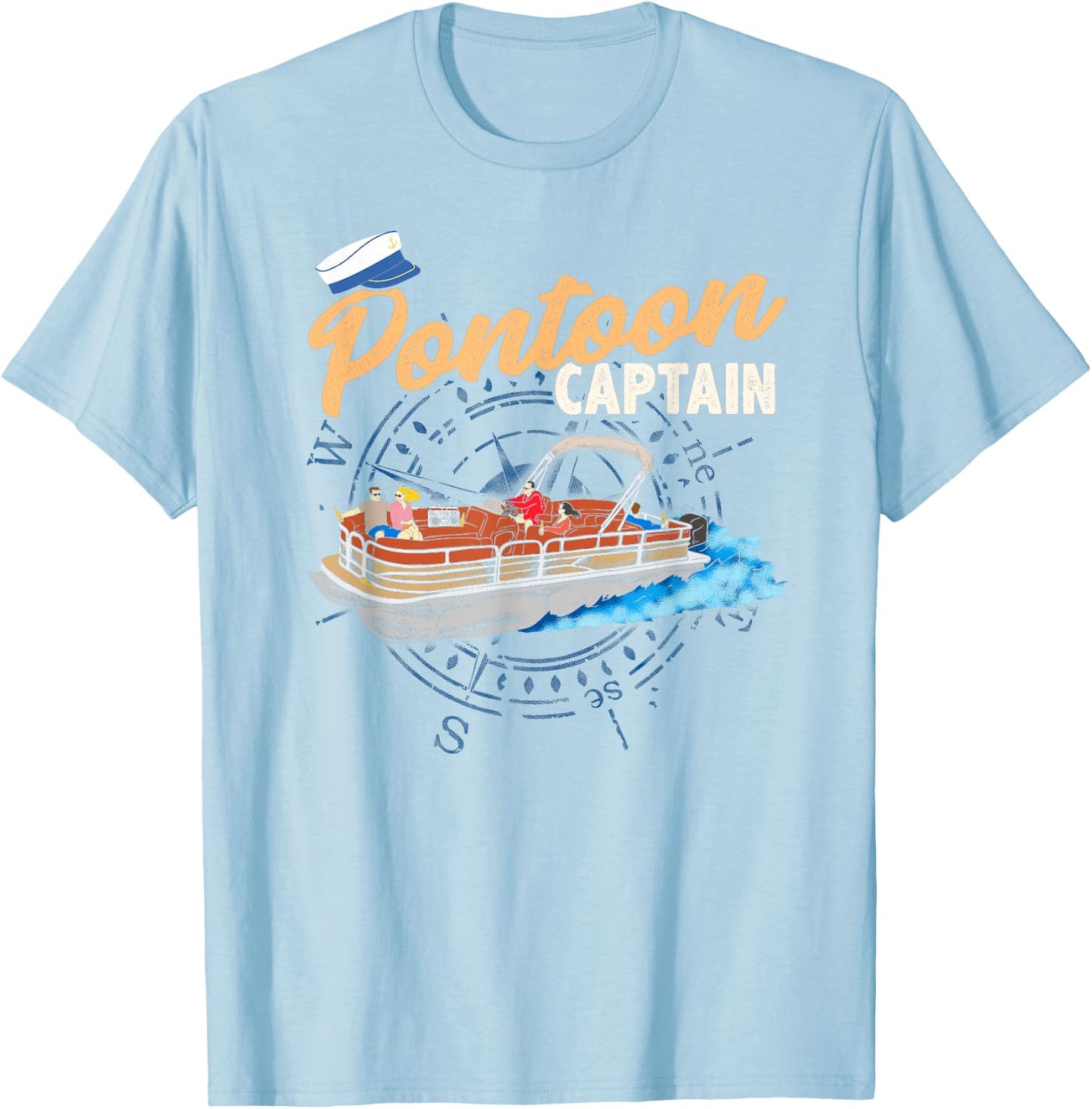 Pontoon Captain shirt Funny Pontoon Boating T-Shirt - T-Shirt | Light Blue
