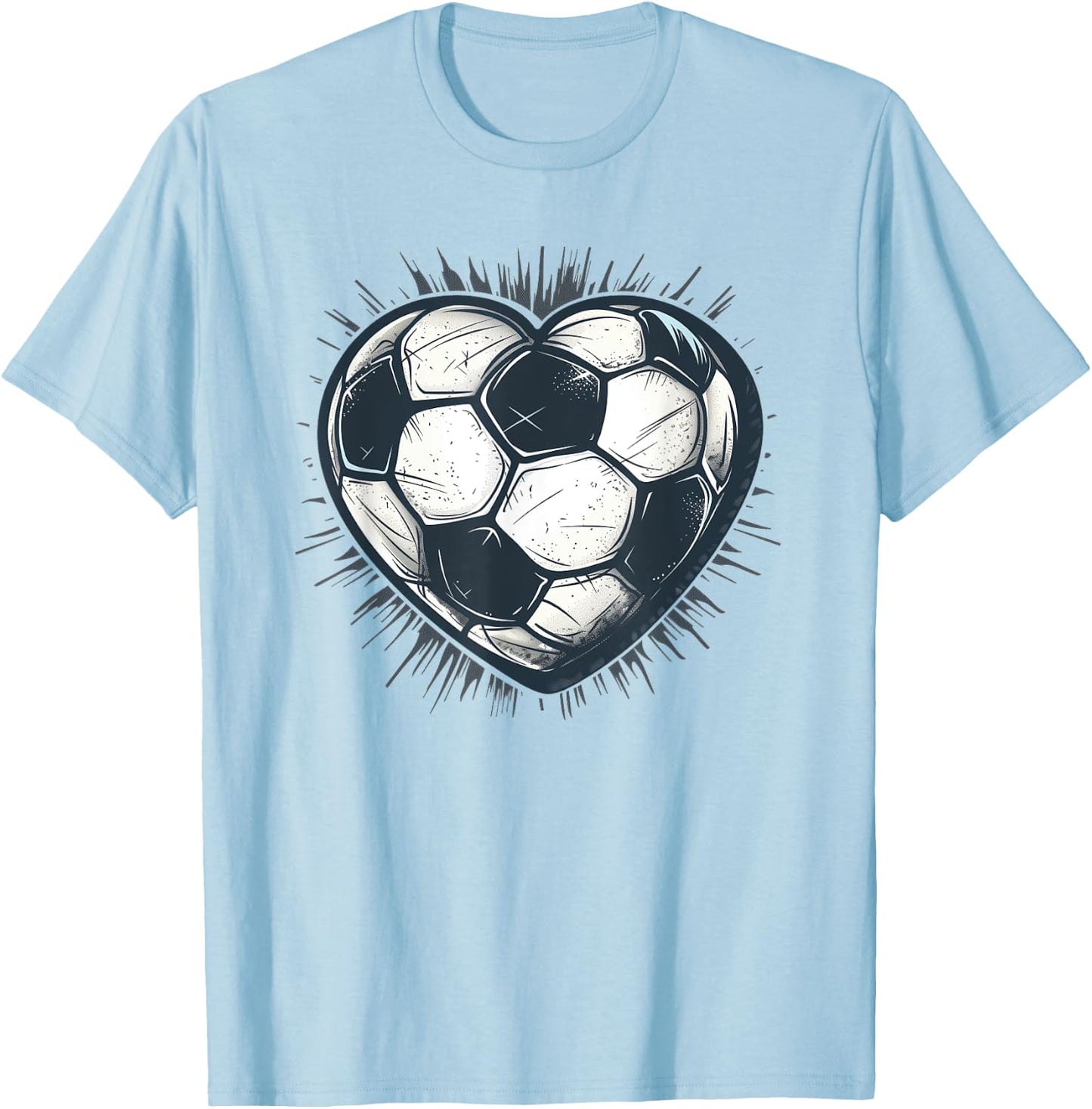 Soccer Ball Heart T-Shirt - T-Shirt | Light Blue