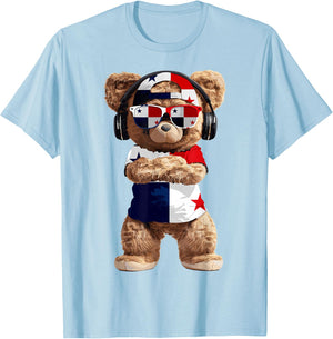 Panama Flag Souvenirs Bear Outfit Products Panamanian T-Shirt - T-Shirt | Light Blue