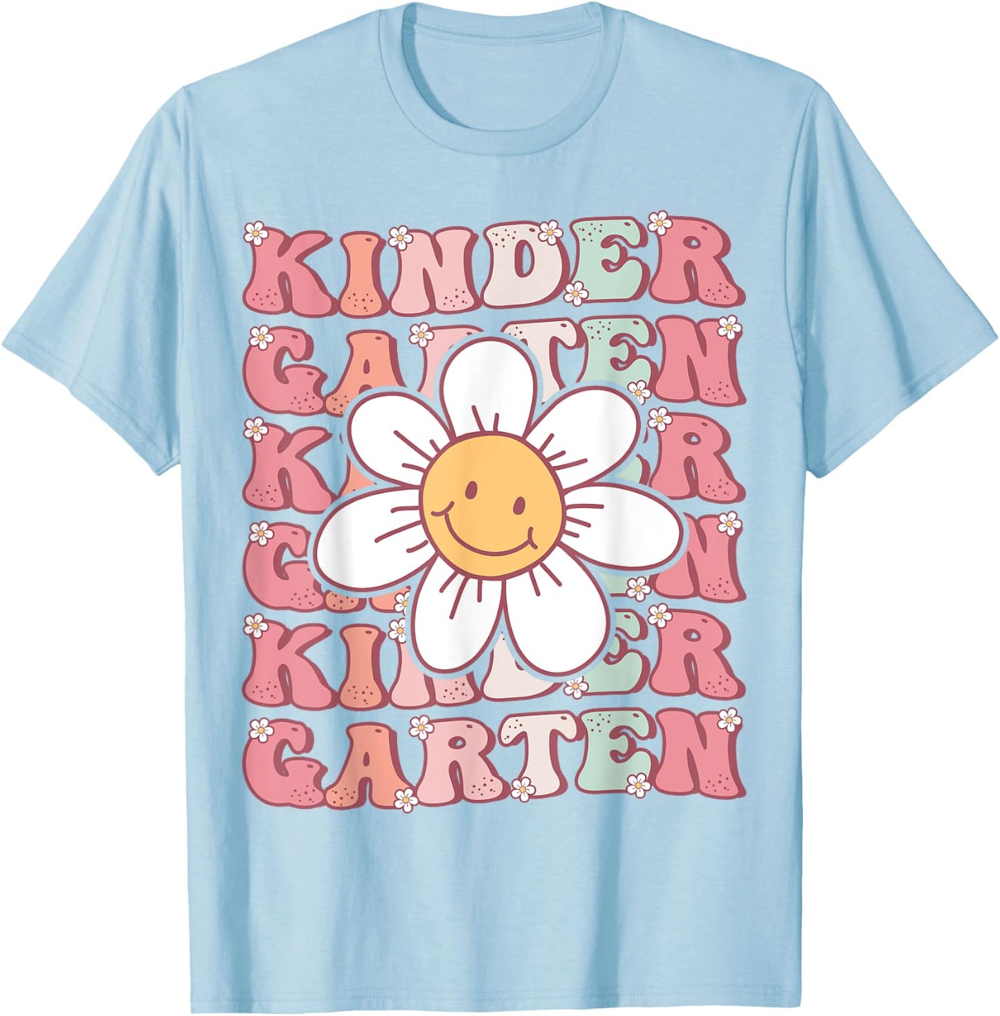 Groovy Kindergarten Back To School First Day of Kindergarten T-Shirt - T-Shirt | Light Blue