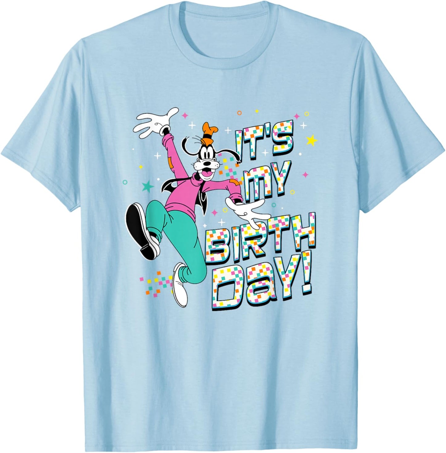 Disney Mickey And Friends It's My Birthday Goofy Logo T-Shirt - T-Shirt | Light Blue