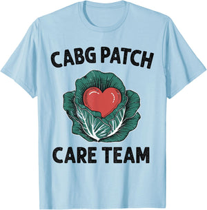 Cabbage Heart CVICU Nurse CABG Patch Care Cardiology Team T-Shirt - T-Shirt | Light Blue