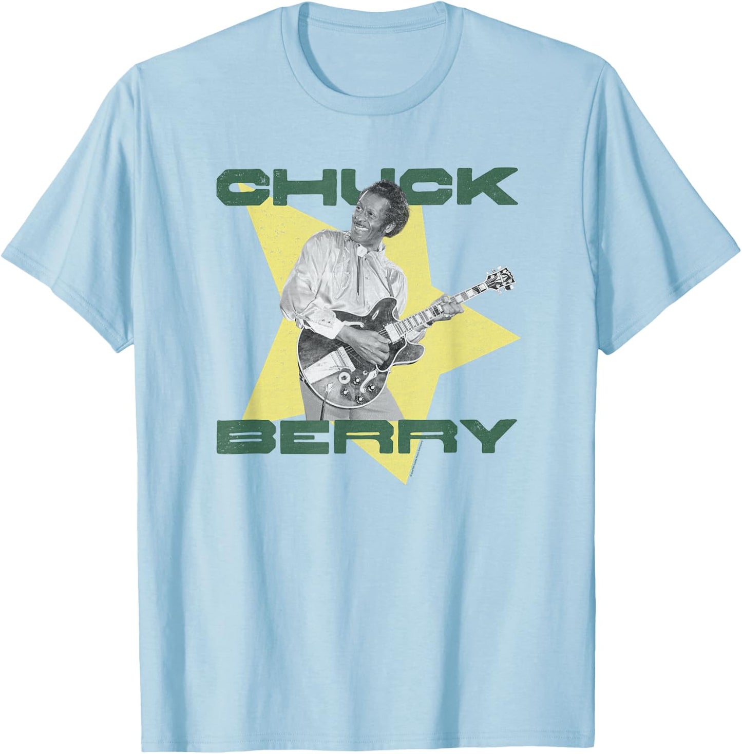 Chuck Berry Reelin' & Rockin' Star Photo T-Shirt - T-Shirt | Light Blue