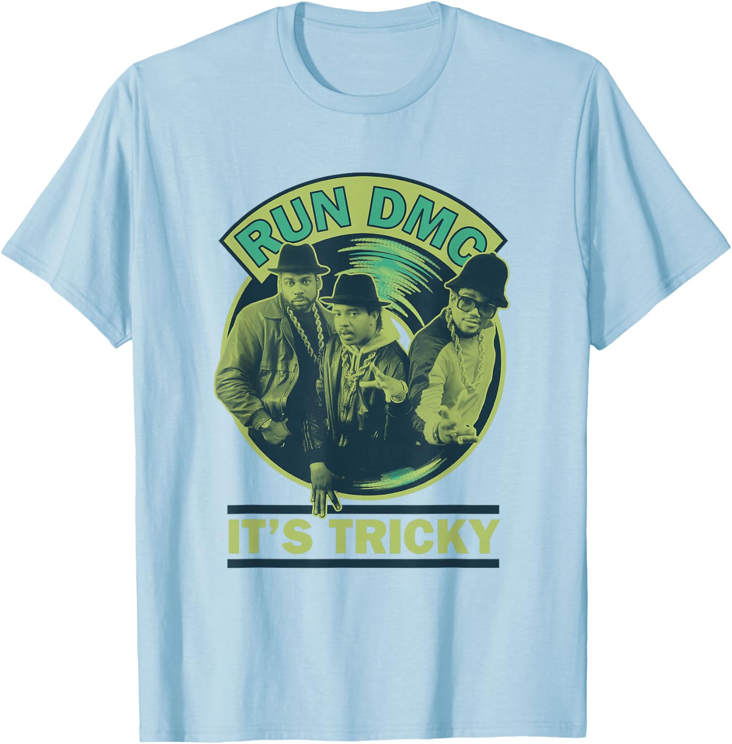 Run DMC It's Tricky Green T-Shirt - T-Shirt | Light Blue