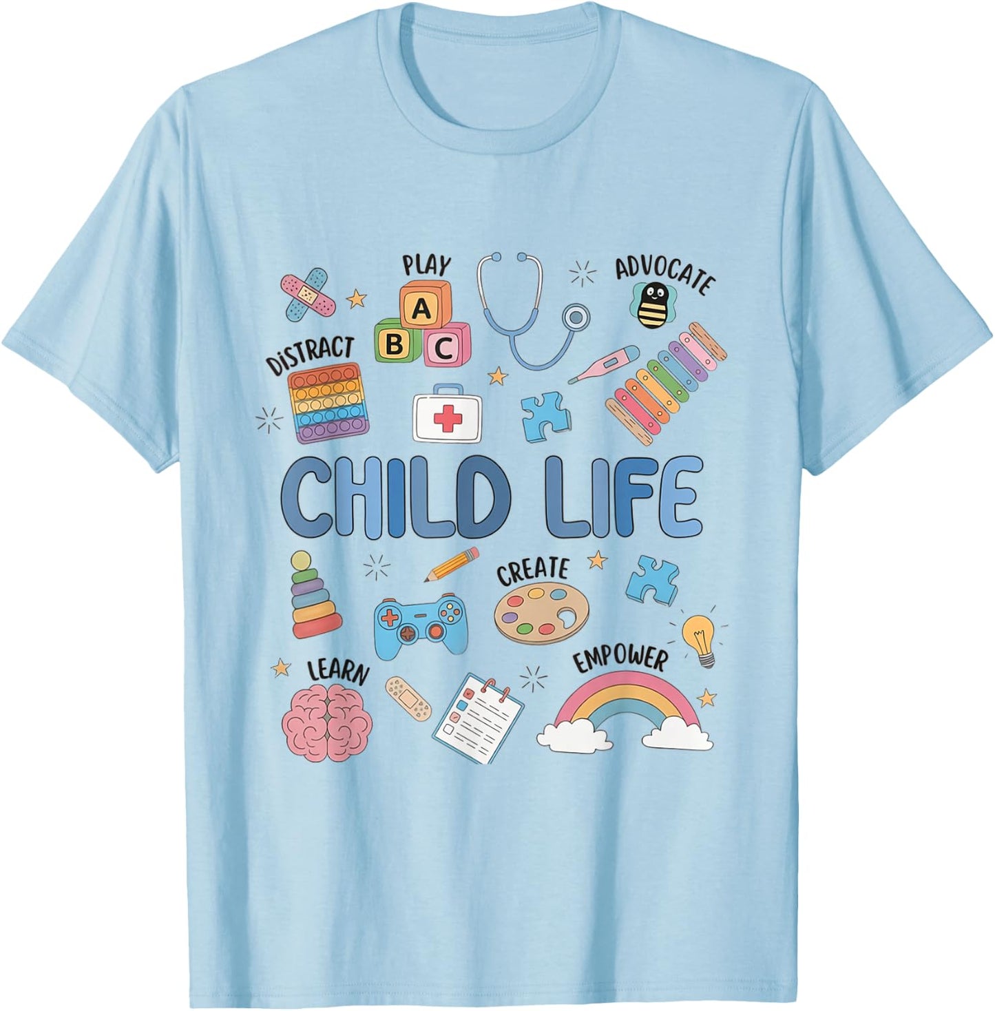 Child Life Specialist Cute CLS CCLS Child Life Intern T-Shirt - T-Shirt | Light Blue