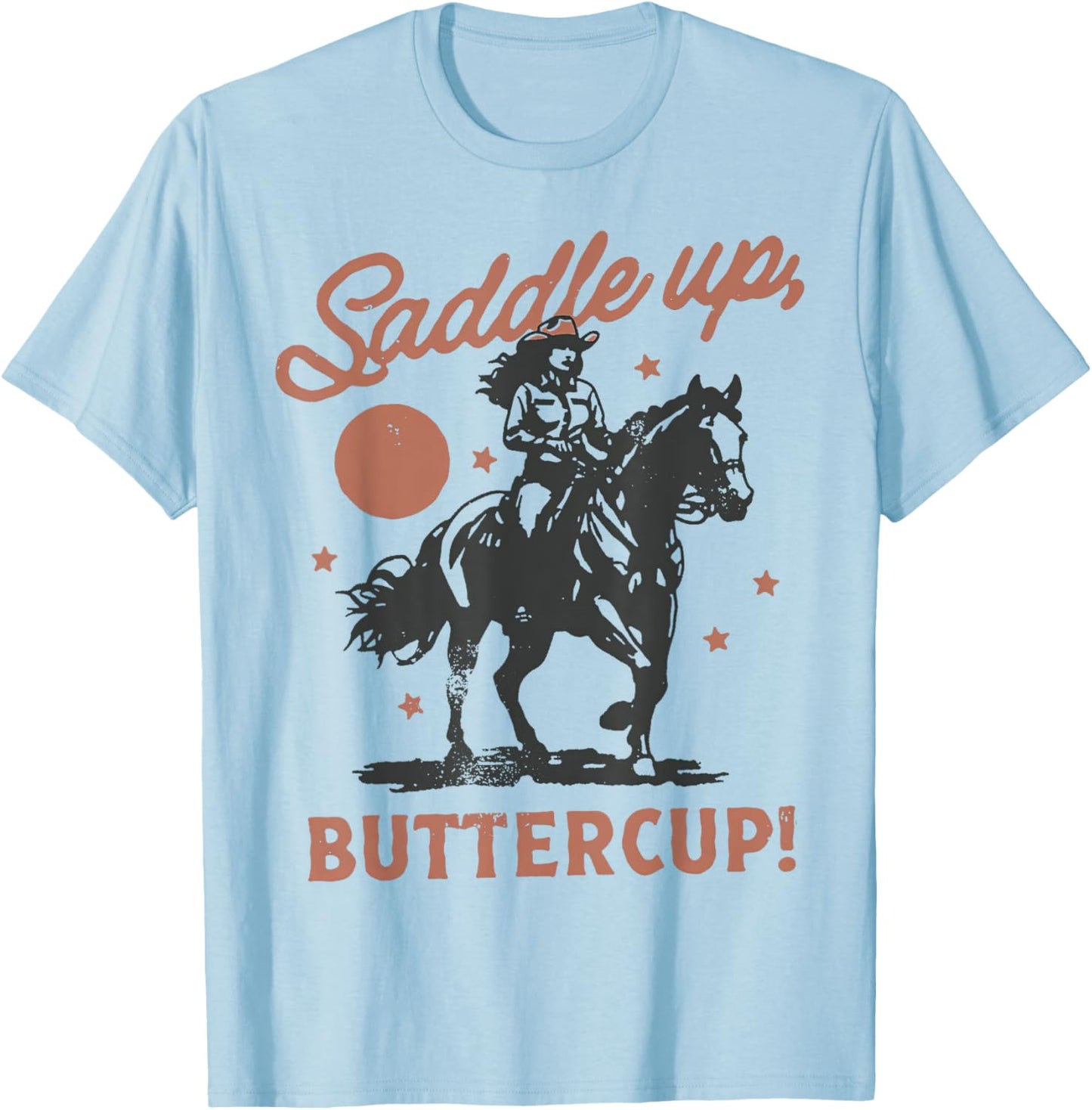 Saddle Up Buttercup Boho Cowboy Vintage T-Shirt - T-Shirt | Light Blue