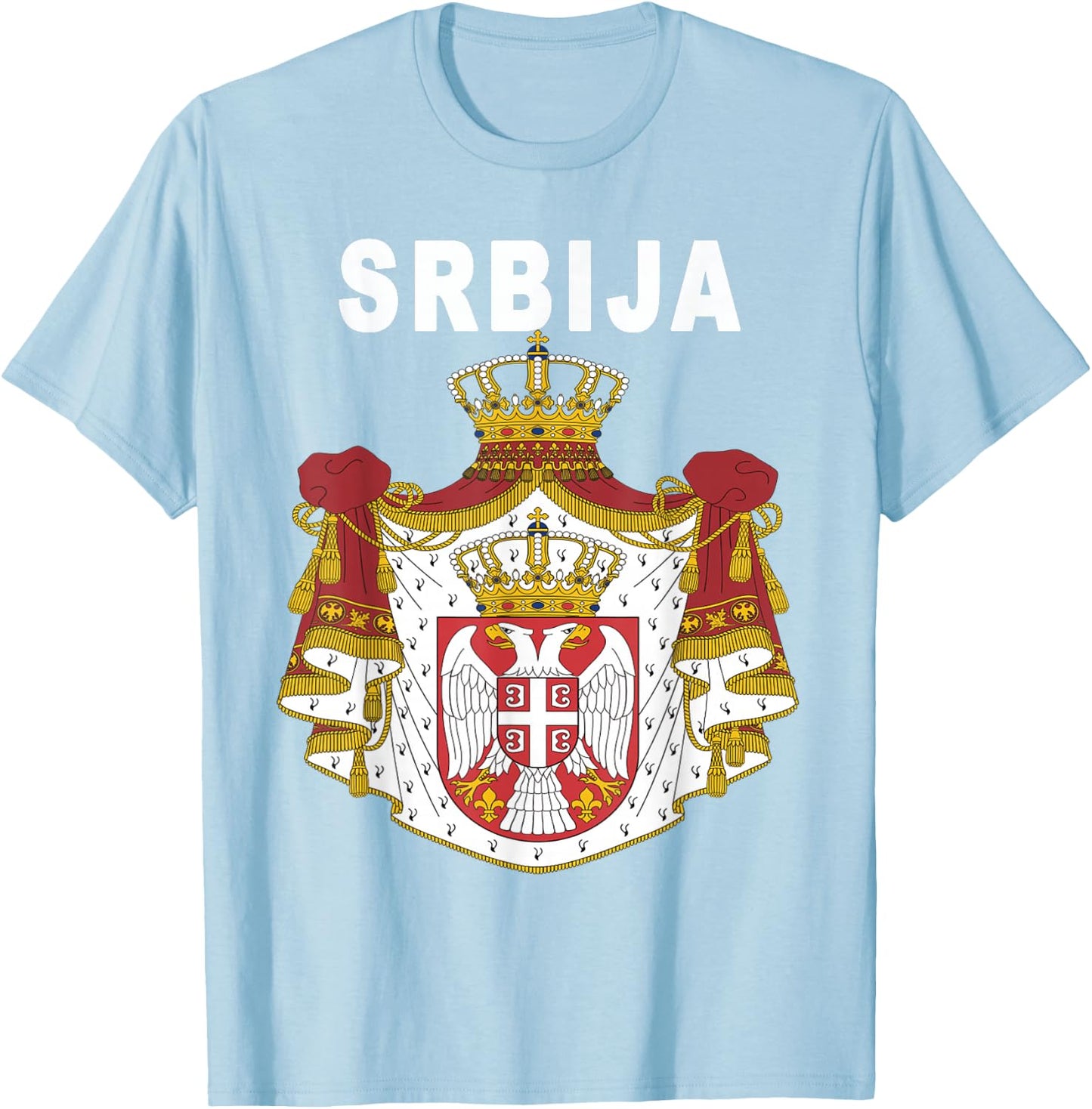 Serbian Srbija National Emblem T-Shirt - T-Shirt | Light Blue