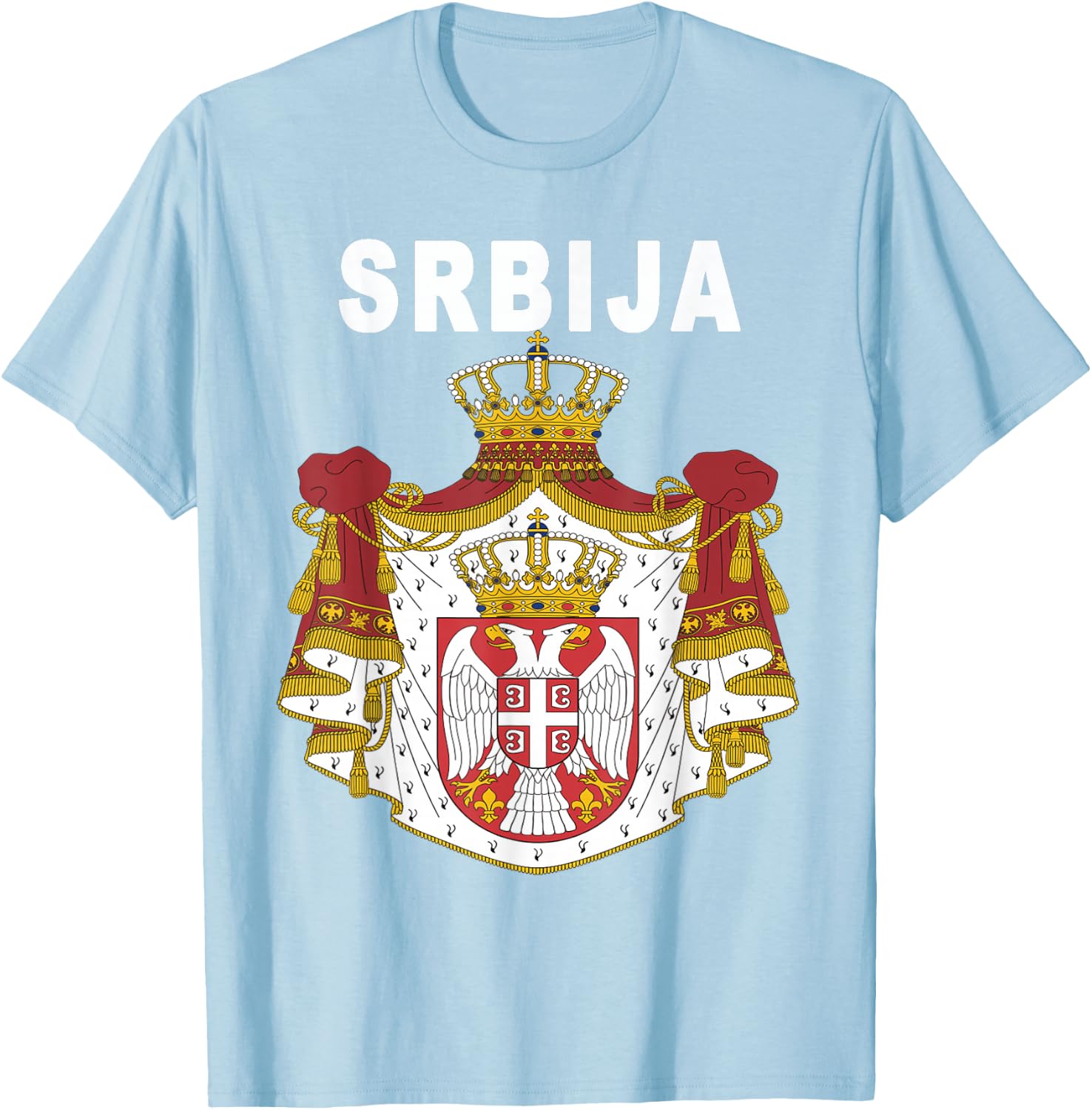Serbian Srbija National Emblem T-Shirt - T-Shirt | Light Blue