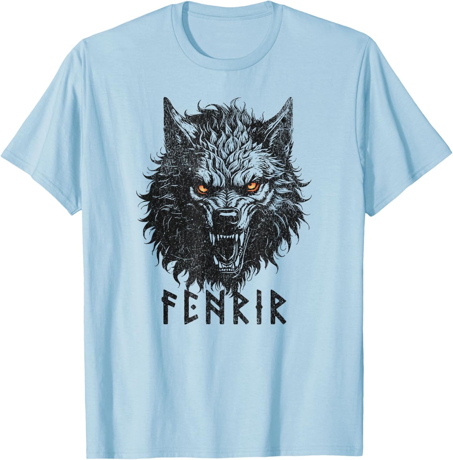 Fenrir Wolf Of Odin Old Norse Mythology Viking Celtic Fenris T-Shirt - T-Shirt | Light Blue