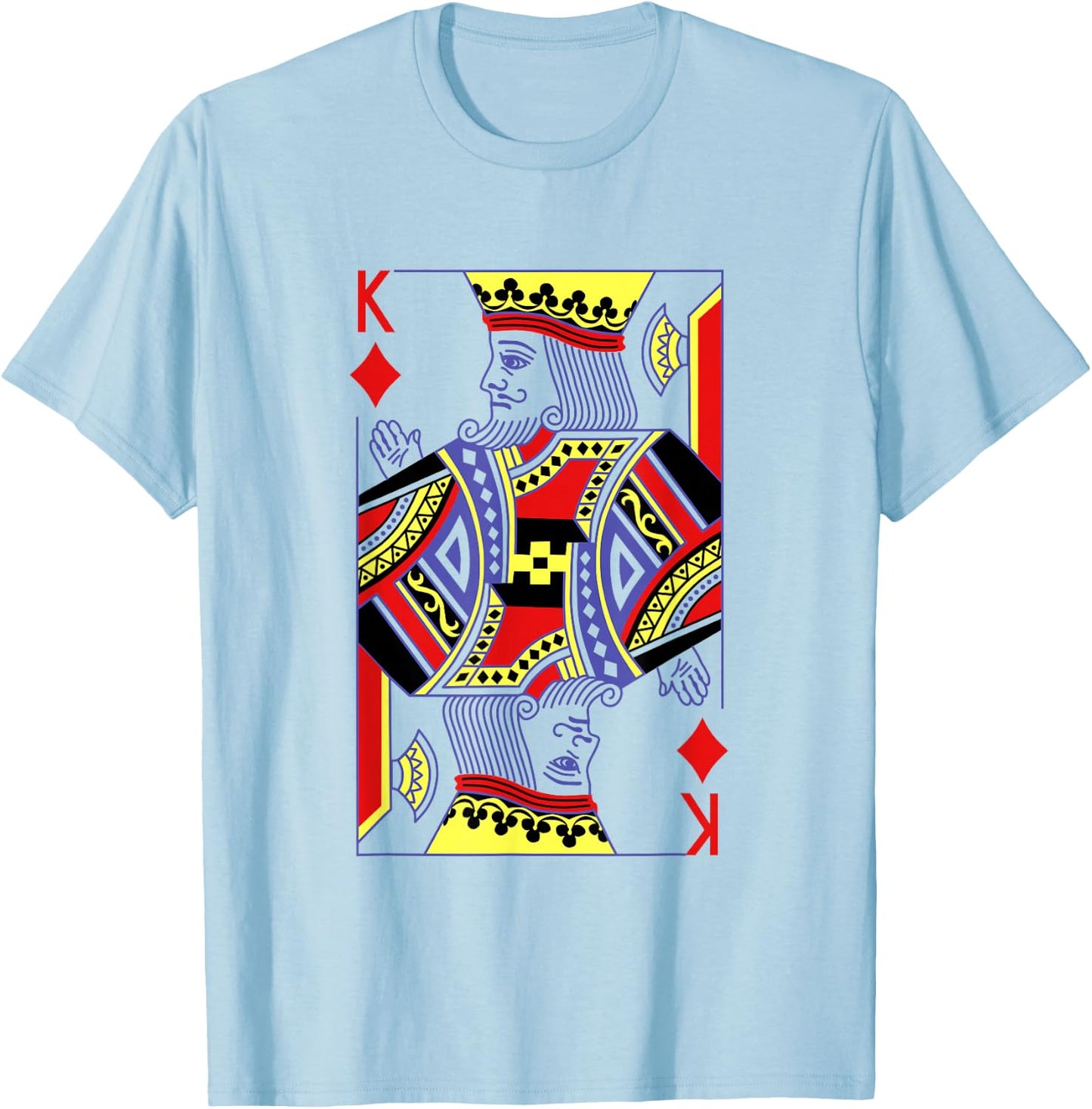 King Of Diamonds Royal Flush Costume Halloween Poker Casino T-Shirt - T-Shirt | Light Blue