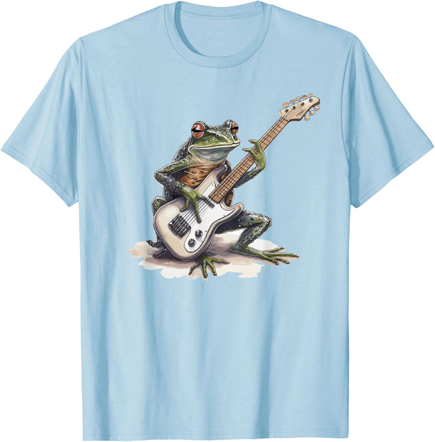 Frog Playing Guitar T-Shirt - T-Shirt | Light Blue