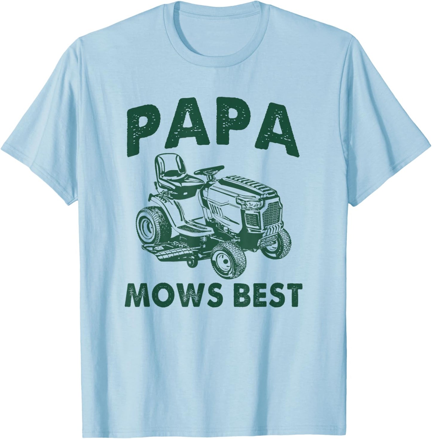 Papa Mows Best Riding Mower Retro Mowing Dad Father's Day T-Shirt - T-Shirt | Light Blue