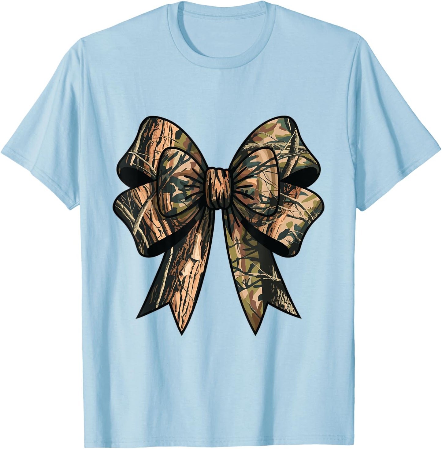 Camo Coquette Bow Duck Hunting Hunt Mom Camouflage Women T-Shirt - T-Shirt | Light Blue