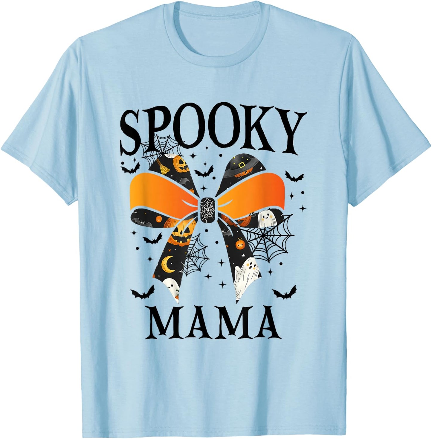 Spooky Mama & Mini Halloween Matching Spooky Season T-Shirt - T-Shirt | Light Blue