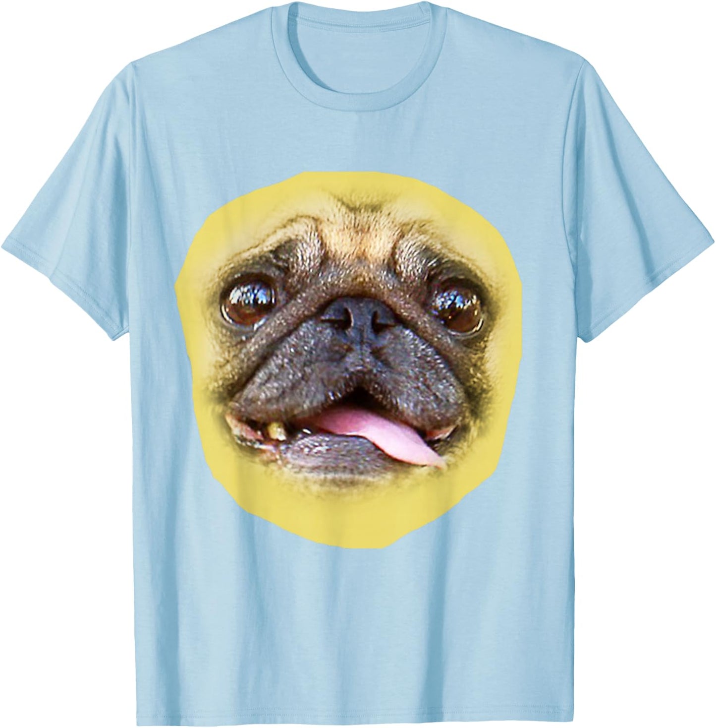 Pug Face, Dog Pugs Costume T-Shirt - T-Shirt | Light Blue