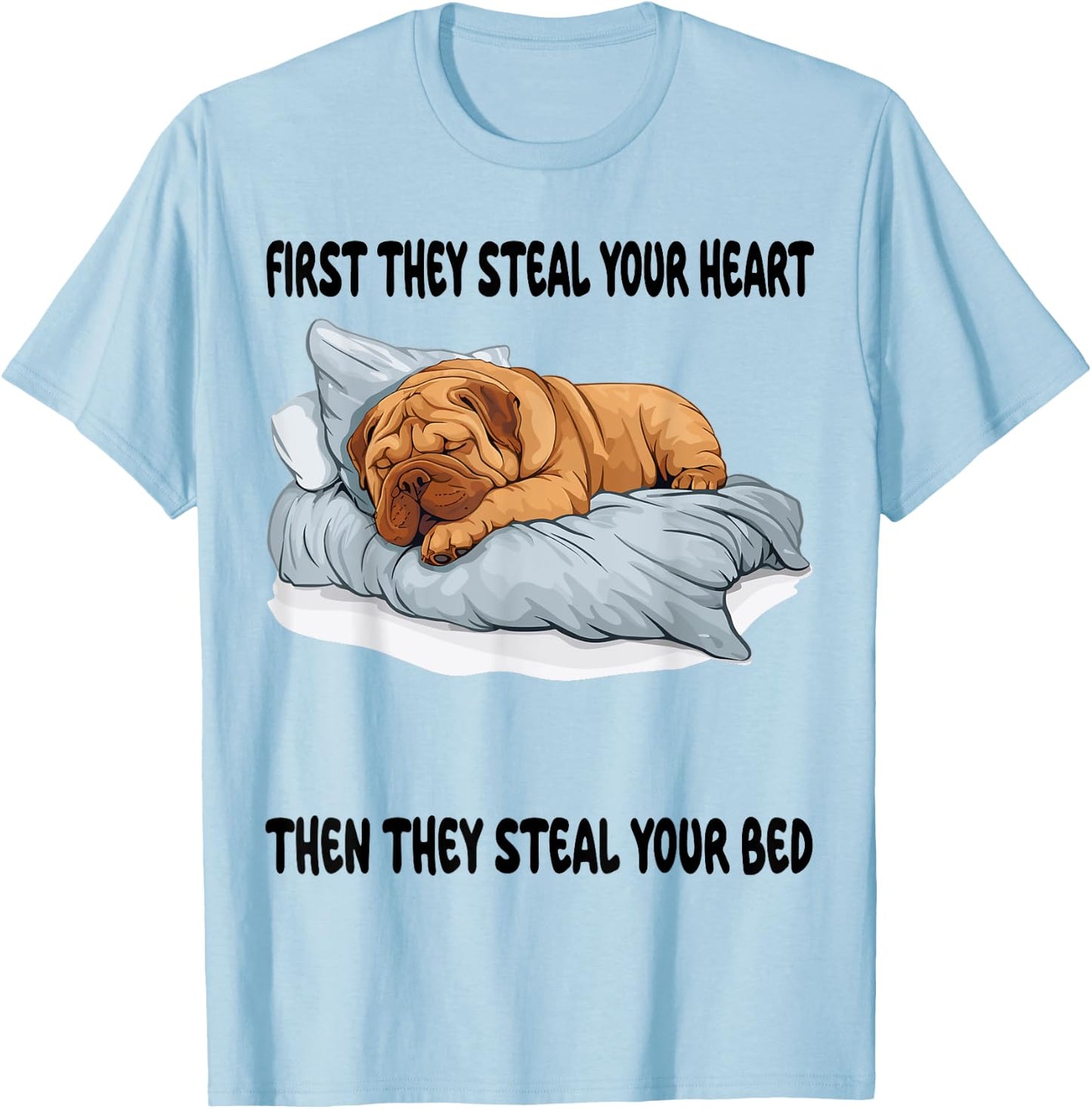 Chinese Shar Pei Sleeping Pajamas Nightgown T-Shirt - T-Shirt | Light Blue
