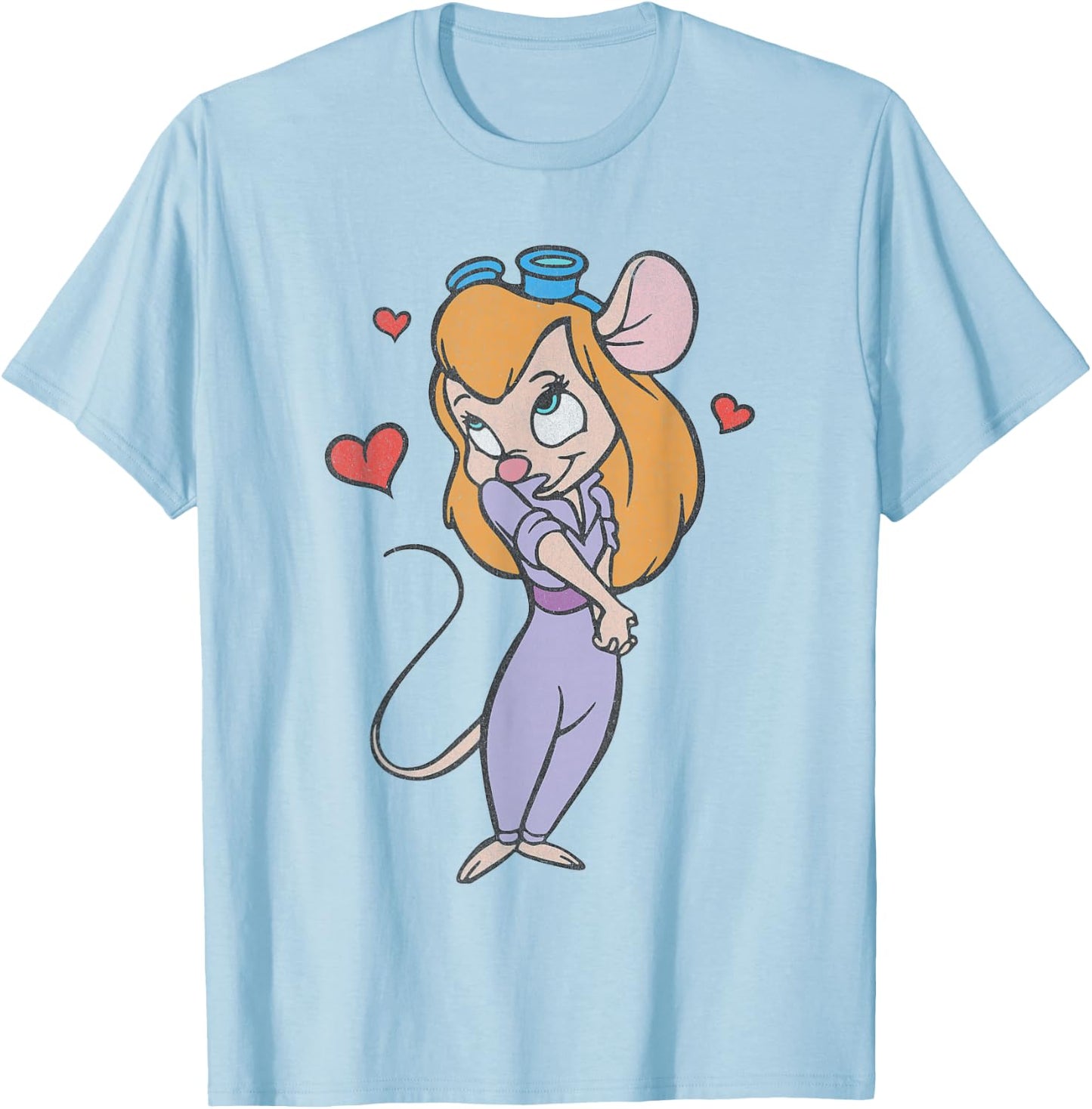 Disney Chip 'n' Dale Rescue Rangers Gadget Hackwrench Love T-Shirt - T-Shirt | Light Blue
