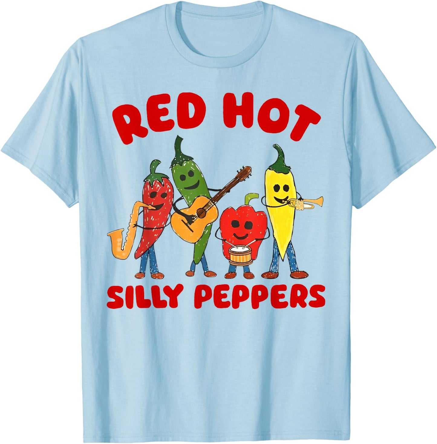 Red Hot Silly Peppers T-Shirt - T-Shirt | Light Blue