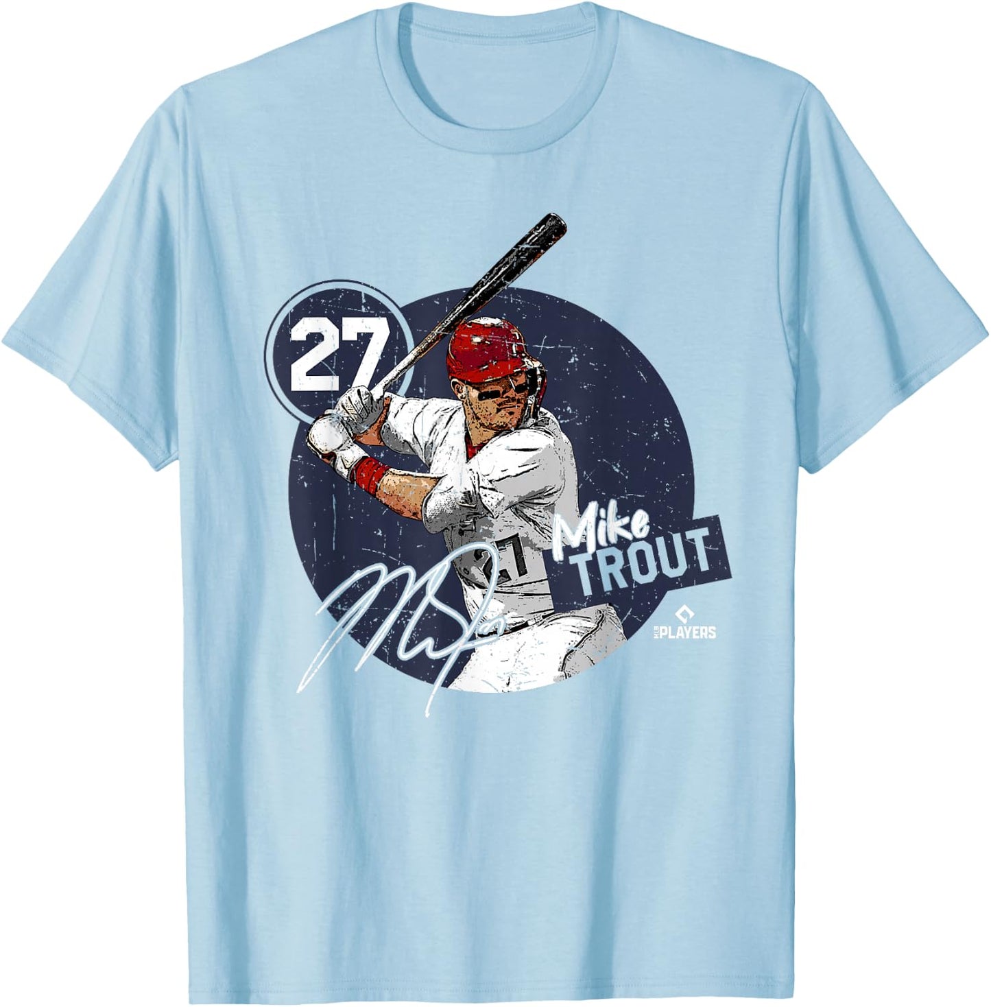 Mike Trout | Los Angeles Baseball MLB Players | MLBTRO4005 T-Shirt - T-Shirt | Light Blue