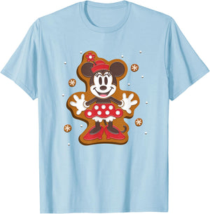 Disney Mickey and Friends Christmas Gingerbread Minnie T-Shirt - T-Shirt | Light Blue