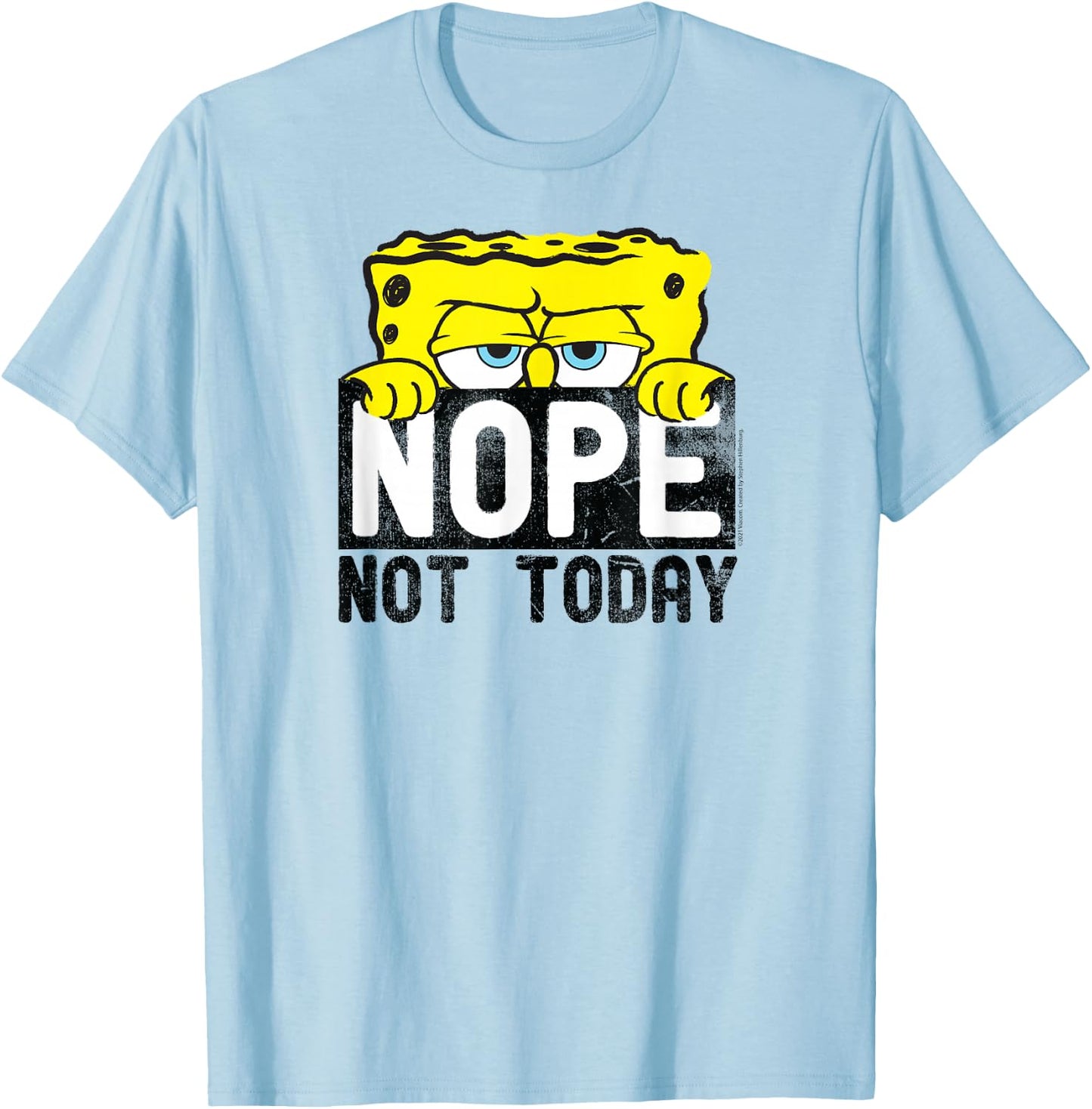 SpongeBob SquarePants - Nope Not Today T-Shirt - T-Shirt | Light Blue