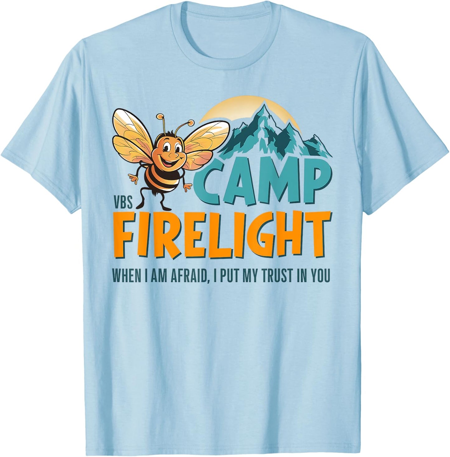 Camp Firelight VBS Camp Vacation Bible School Firework 2024 T-Shirt - T-Shirt | Light Blue