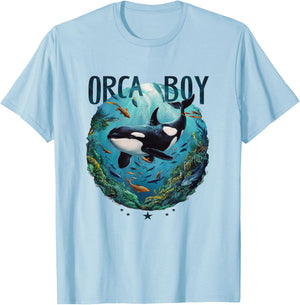 Orca Boy Whale T-Shirt - T-Shirt | Light Blue