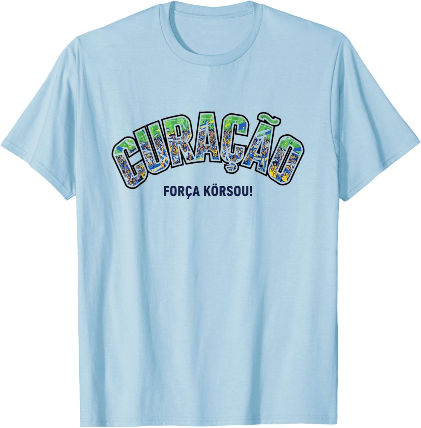 Soccer Fan Shirt 2026 Curacao Forca Korsou Pride T-Shirt - T-Shirt | Light Blue