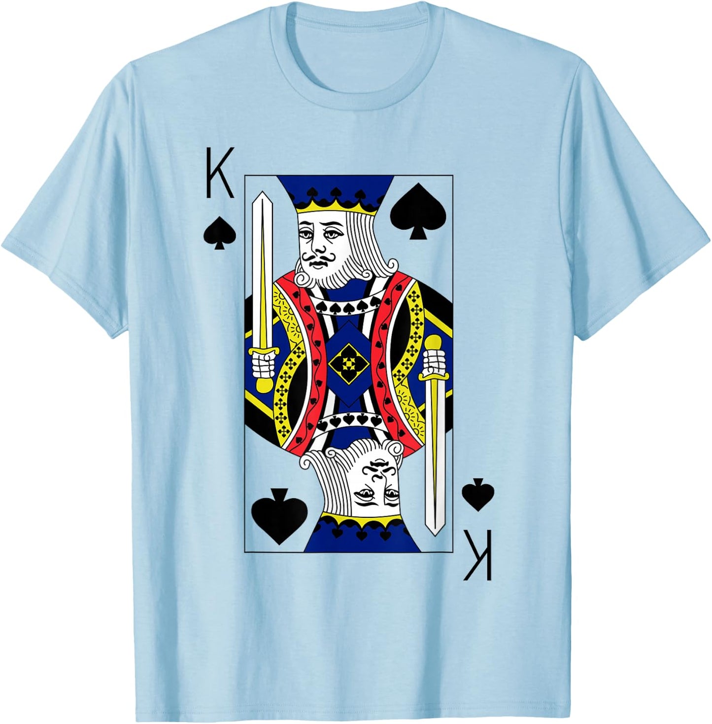 King Spades Playing Cards Halloween Party Costume Vintage T-Shirt - T-Shirt | Light Blue