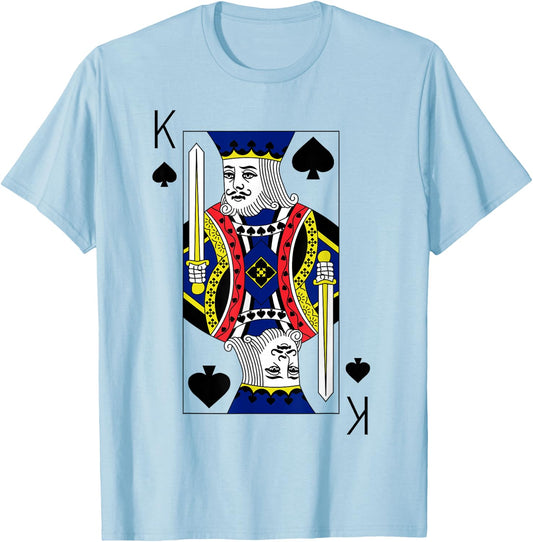 King Spades Playing Cards Halloween Party Costume Vintage T-Shirt - T-Shirt | Light Blue