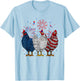 Chicken USA Flag Patriotic Chicken Lover 4th of July T-Shirt - T-Shirt | Light Blue