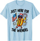 I'm Just Here For The Wieners Hot-Dog Lovers 4Th Of July Women Kids Men T-Shirt - T-Shirt | Light Blue