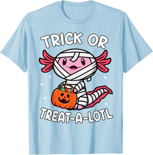 Trick or Treat A Lotl Axolotl Halloween Costume Toddler Kids T-Shirt - T-Shirt | Light Blue