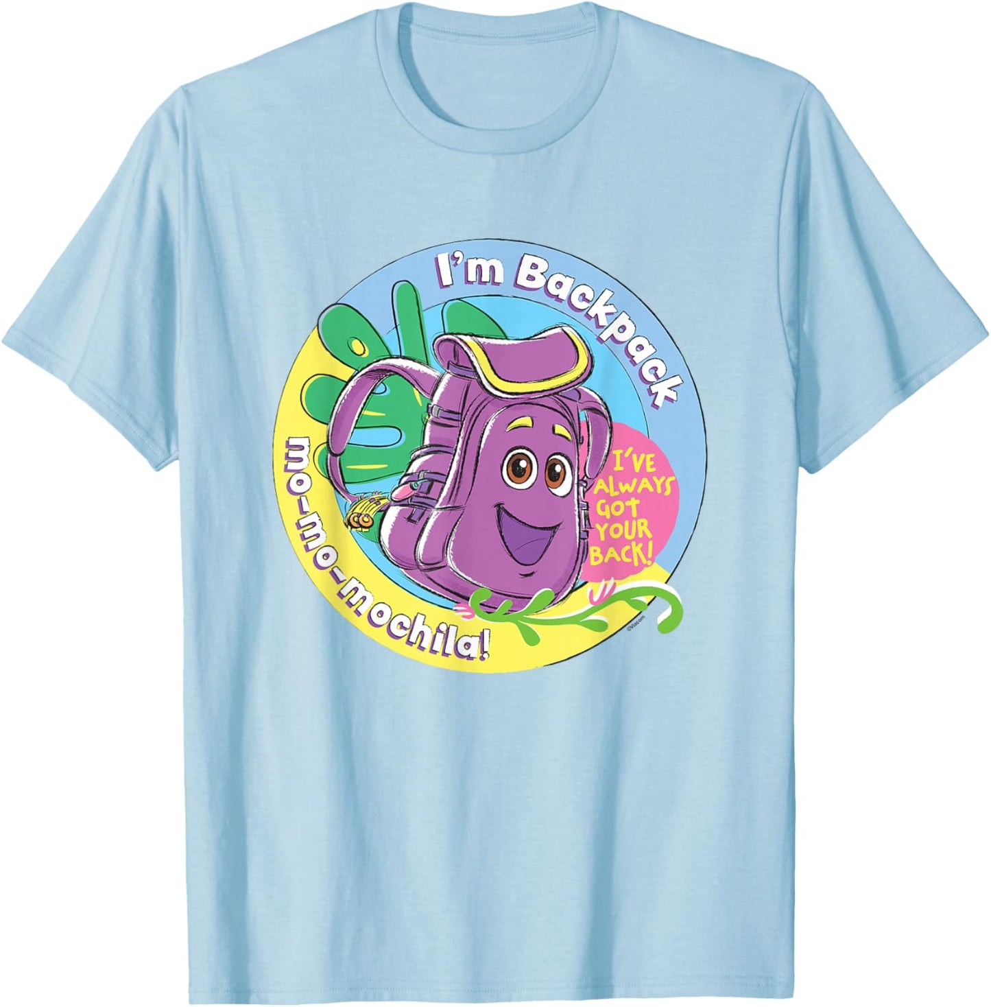 Dora the Explorer I'm Backpack Mo-Mo-Mochila! Chest Logo T-Shirt - T-Shirt | Light Blue