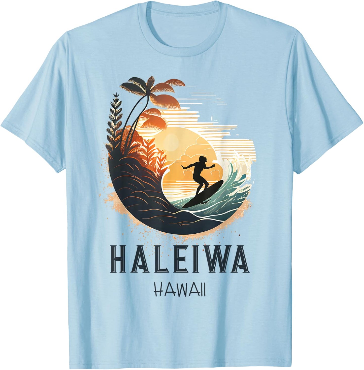 Haleiwa Hawaii T-Shirt - T-Shirt | Light Blue