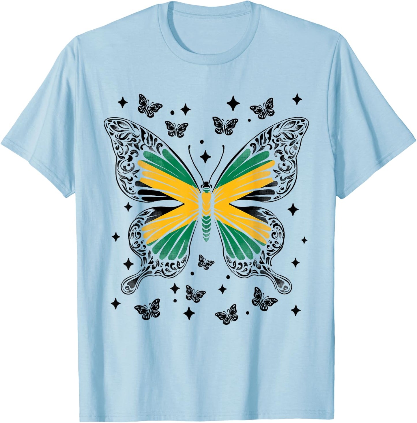 Jamaican Butterfly Jamaica T-Shirt - T-Shirt | Light Blue