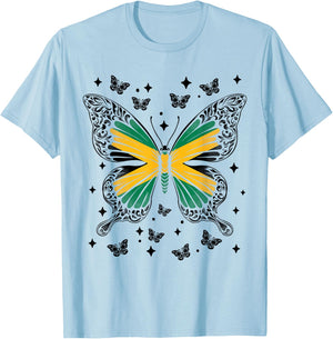 Jamaican Butterfly Jamaica T-Shirt - T-Shirt | Light Blue