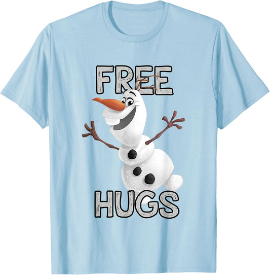 Disney Frozen Free Hugs Cute Olaf Shot Vintage T-Shirt - T-Shirt | Light Blue