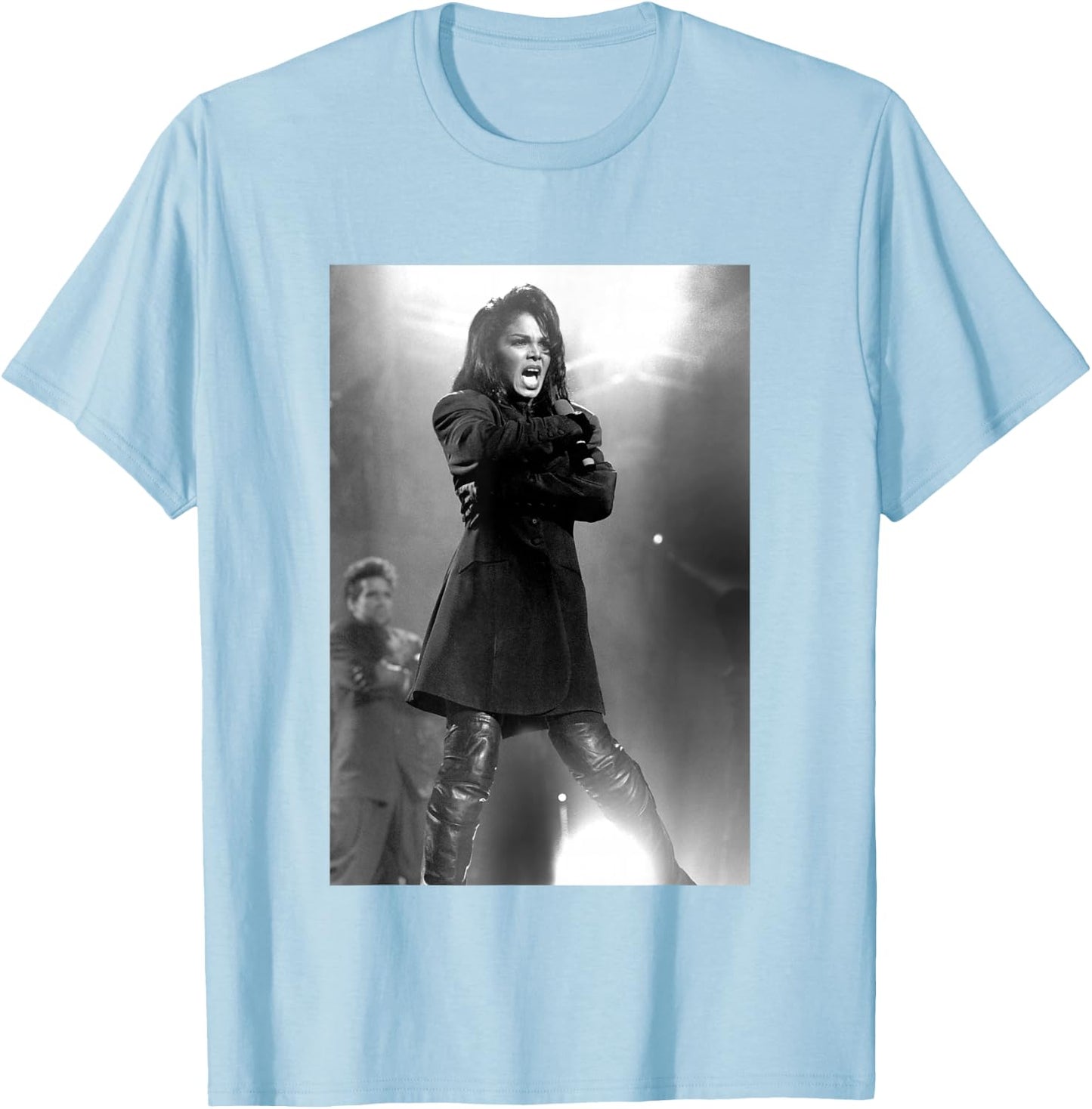 Janet Jackson Singing Live On Stage by Stephen Wright T-Shirt - T-Shirt | Light Blue