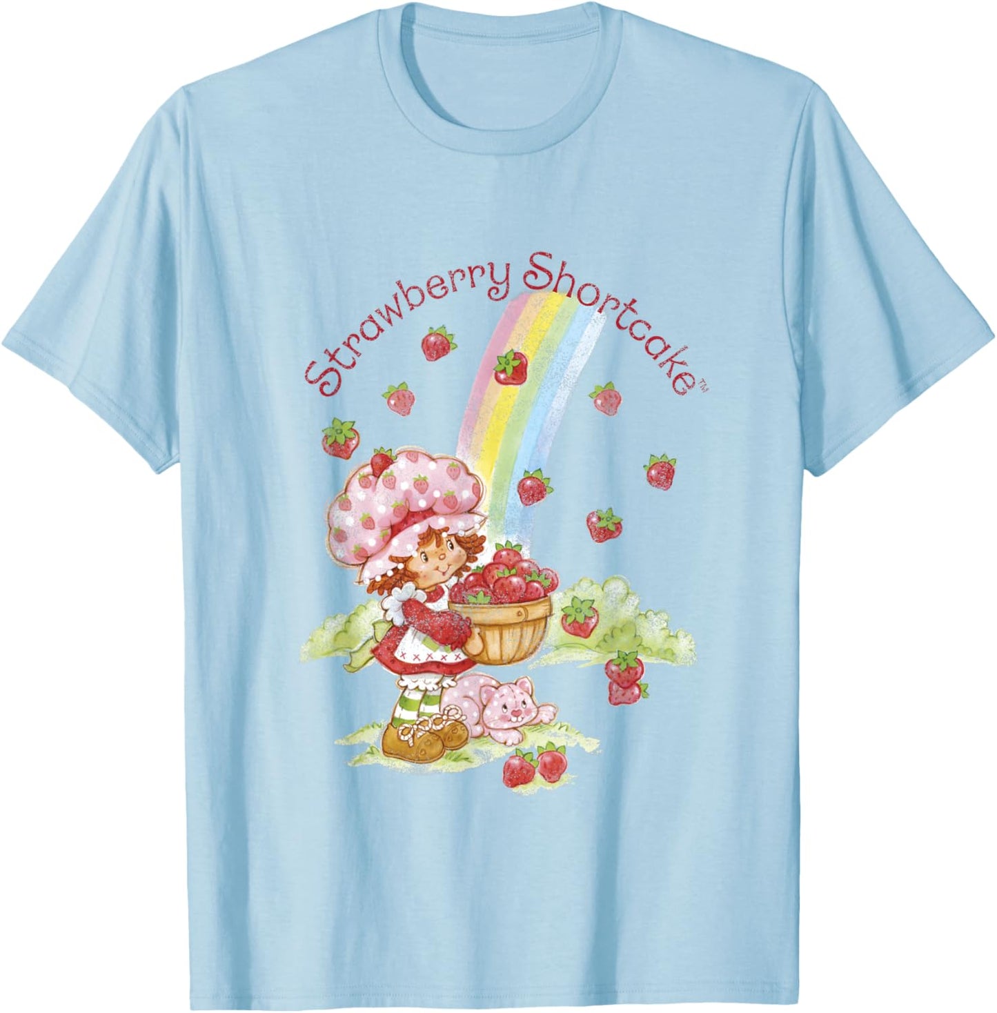 Strawberry Shortcake Rainbow Bounty Vintage T-Shirt - T-Shirt | Light Blue