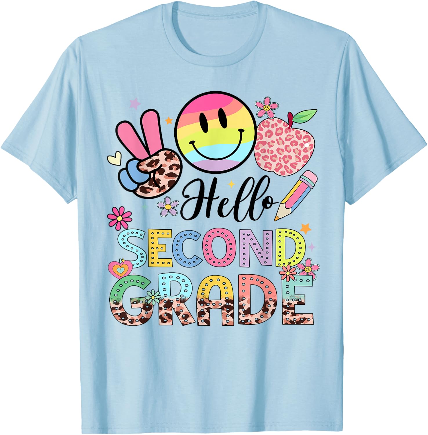 Hello 2nd grade Boy Girl Teacher Back To School 2nd grade T-Shirt - T-Shirt | Light Blue
