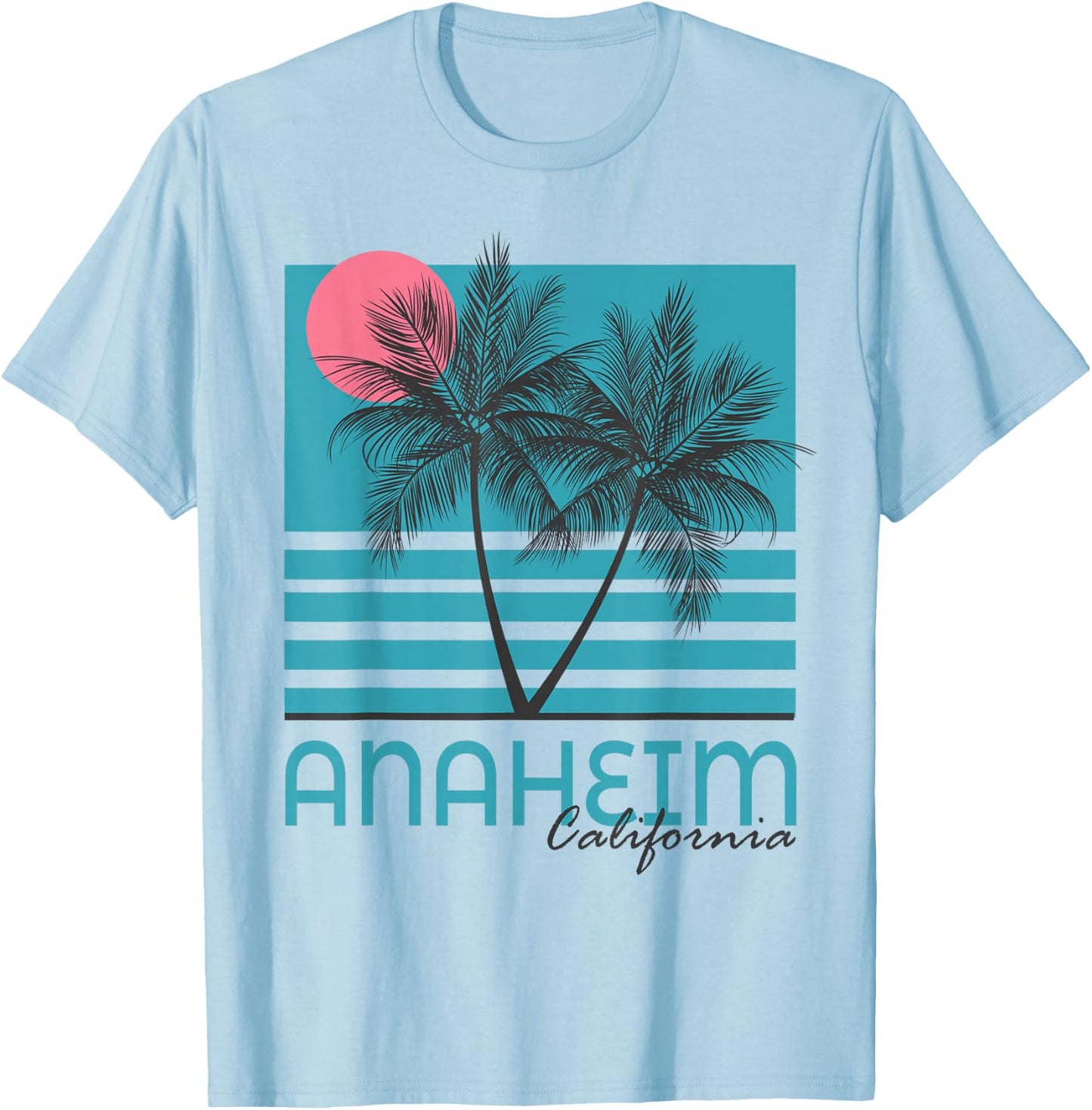 Anaheim California T Shirt Vintage Souvenirs T-Shirt - T-Shirt | Light Blue